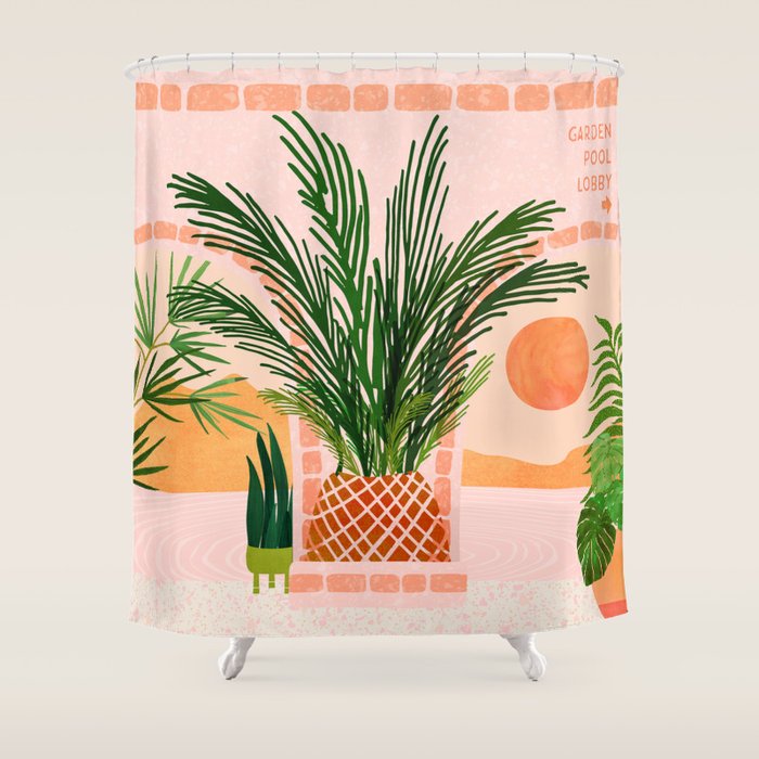 Mediterranean Vacation Scene / Villa Series Shower Curtain Gallery Image 1