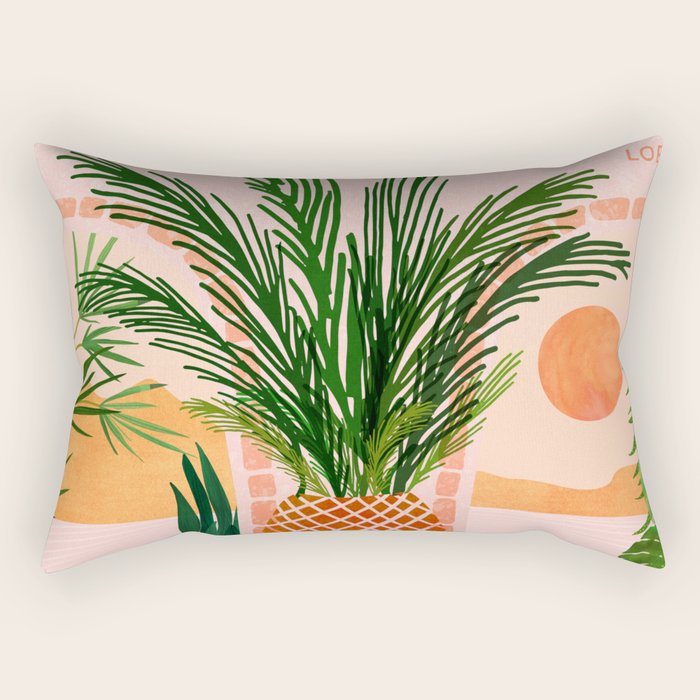 Mediterranean Vacation Scene / Villa Series Rectangular Pillow Gallery Image 2