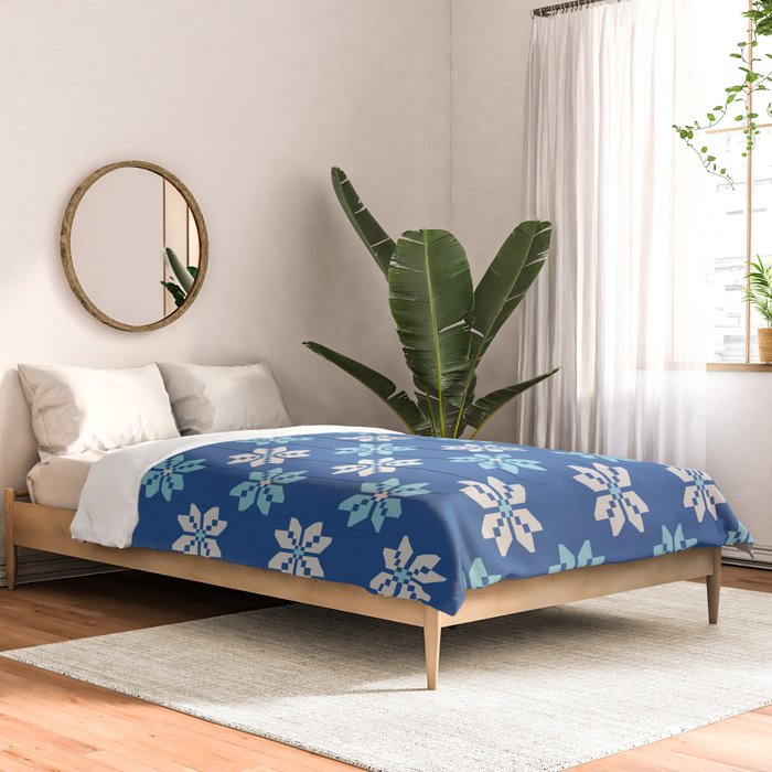 Contrasting Blues: Bethlehem Star Mosaic Comforter Gallery Image 2
