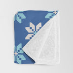 Contrasting Blues: Bethlehem Star Mosaic Throw Blanket Gallery Image 3
