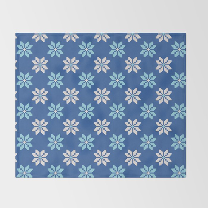 Contrasting Blues: Bethlehem Star Mosaic Throw Blanket Gallery Image 2