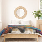 Gustav Klimt Style Tabby Cat Kitten with Colorful Scarf Duvet Cover Gallery Image 3