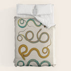 Albertus Seba Snakes Illustration Teal And Yellow Scales Duvet Cover Gallery Image 6