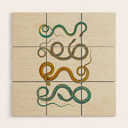 Albertus Seba Snakes Illustration Teal And Yellow Scales Wood Wall Art Gallery Image 1