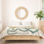 Albertus Seba Snakes Illustration Teal And Yellow Scales Duvet Cover Gallery Image 3