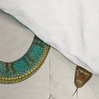 Albertus Seba Snakes Illustration Teal And Yellow Scales Comforter Gallery Image 4