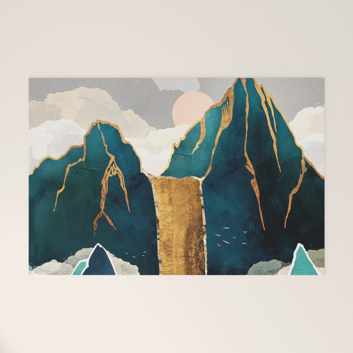 Golden Waterfall Welcome Mat Gallery Image 1