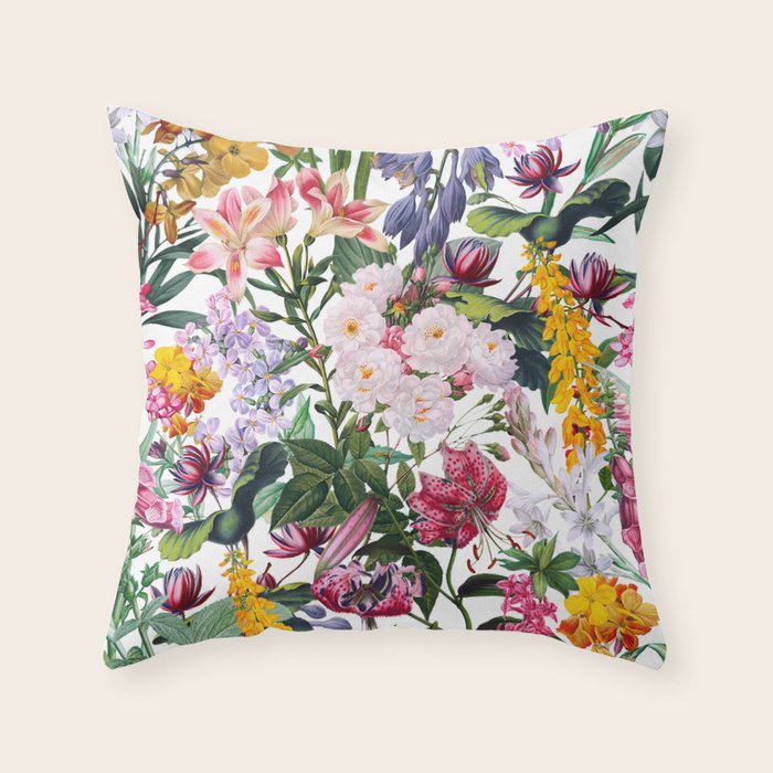 Vintage Garden X Throw Pillow Gallery Image 1