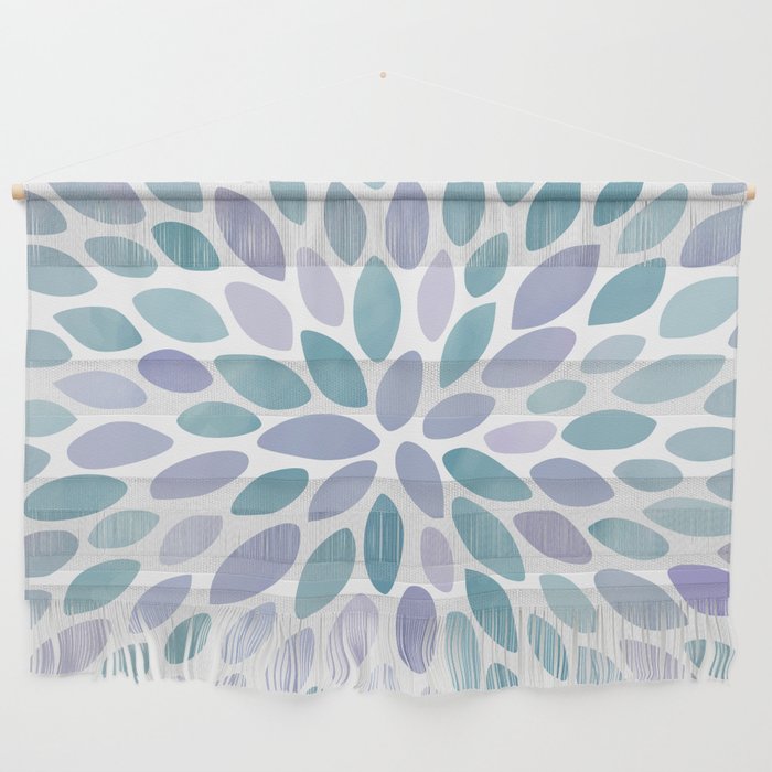 Festive, Flower Bloom, Purple and Teal, Floral Prints Wall Hanging Gallery Image 1