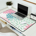Floral Blooms, Soft Pink, Green and Teal, Design Prints Desk Mat Gallery Image 2