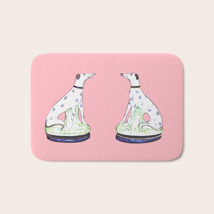 STAFFORDSHIRE GREYHOUND TWINS Bath Mat Gallery Image 1