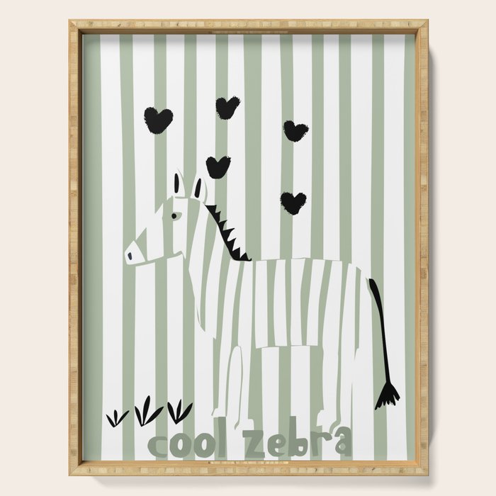Cool zebra Serving Tray Gallery Image 1