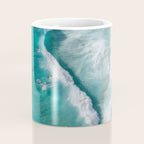 Surfers at Shore - Aerial Beach Photography Coffee Mug Gallery Image 4
