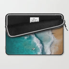 Surfers at Shore - Aerial Beach Photography Laptop Sleeve Gallery Image 2