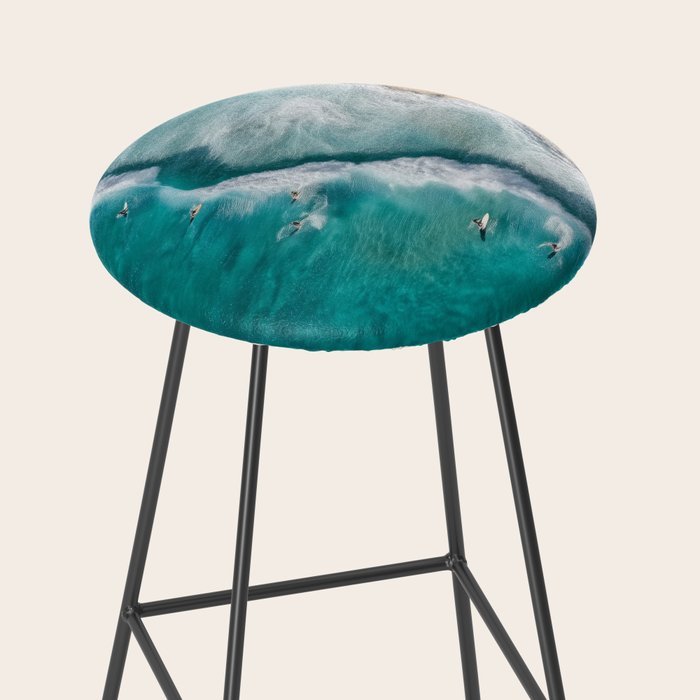 Surfers at Shore - Aerial Beach Photography Stool Gallery Image 2