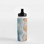 Surfers at Shore - Aerial Beach Photography Water Bottle Gallery Image 2