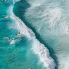 Surfers at Shore - Aerial Beach Photography Coffee Mug Gallery Image 2