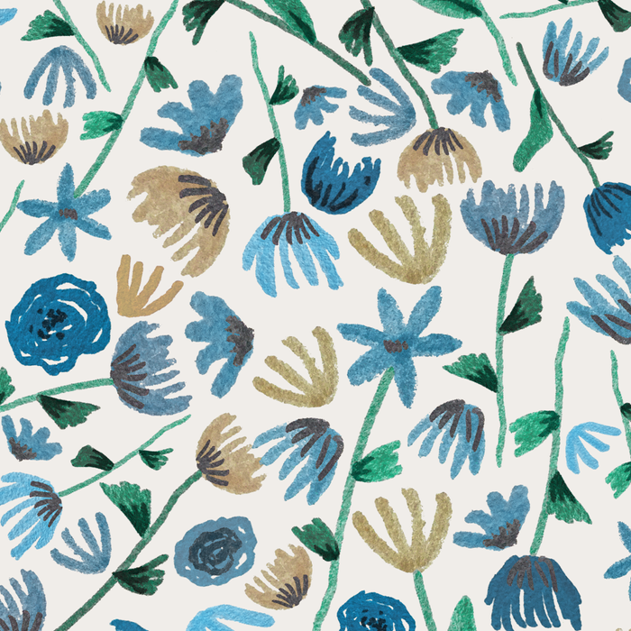 Colorful Blue Floral Pattern Coffee Mug Gallery Image 2
