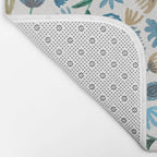 Colorful Blue Floral Pattern Bath Mat Gallery Image 2