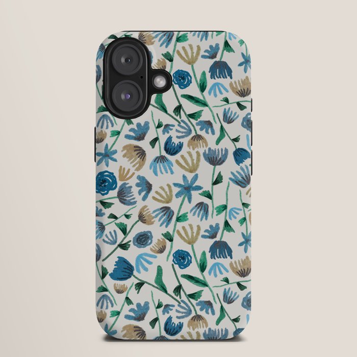 Colorful Blue Floral Pattern iPhone Case Gallery Image 9