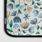 Colorful Blue Floral Pattern Laptop Sleeve Gallery Image 3