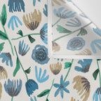 Colorful Blue Floral Pattern Wall Tapestry Gallery Image 3