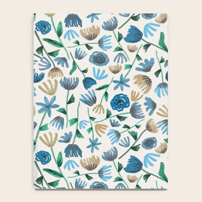 Colorful Blue Floral Pattern Notebook Gallery Image 4