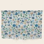 Colorful Blue Floral Pattern Wall Hanging Gallery Image 1