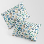 Colorful Blue Floral Pattern Pillow Sham Gallery Image 3