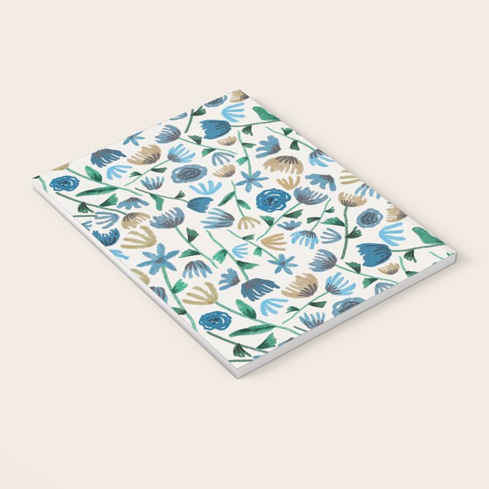 Colorful Blue Floral Pattern Notebook Gallery Image 3