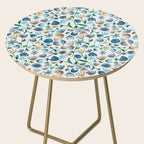 Colorful Blue Floral Pattern Side Table Gallery Image 2
