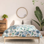 Colorful Blue Floral Pattern Comforter Gallery Image 3