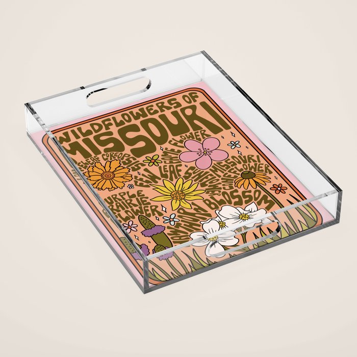 Missouri Wildflowers Acrylic Tray Gallery Image 1