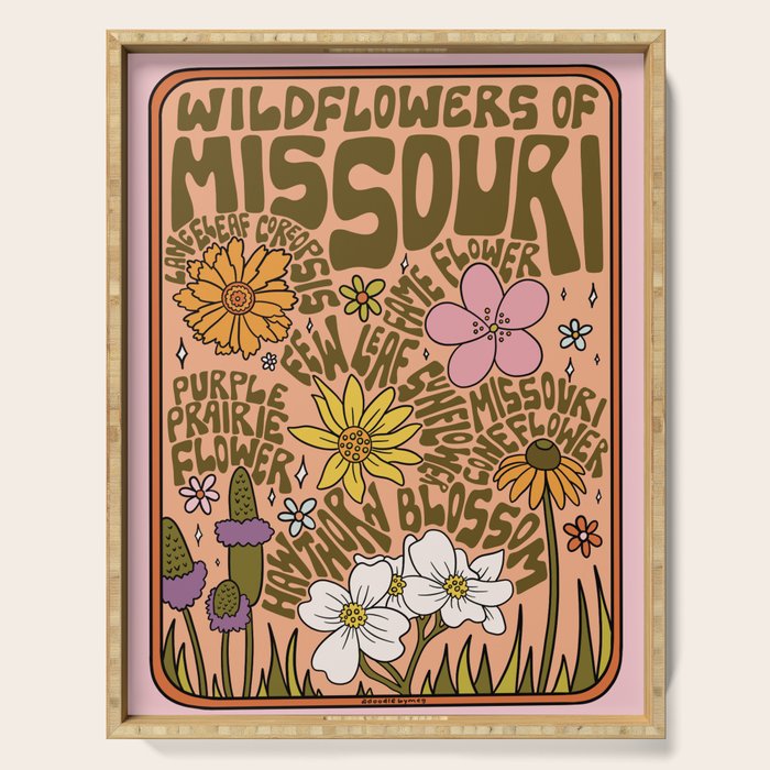Missouri Wildflowers Serving Tray Gallery Image 1
