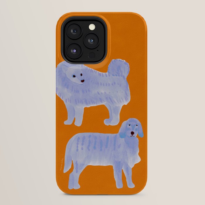 Two Calm Dogs - Blue and Orange iPhone Case Gallery Image 2