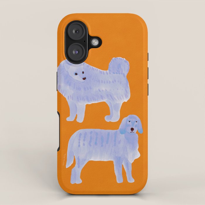Two Calm Dogs - Blue and Orange iPhone Case Gallery Image 1