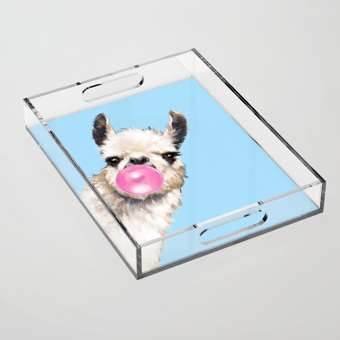Bubble Gum Sneaky Llama in Blue Acrylic Tray Gallery Image 1