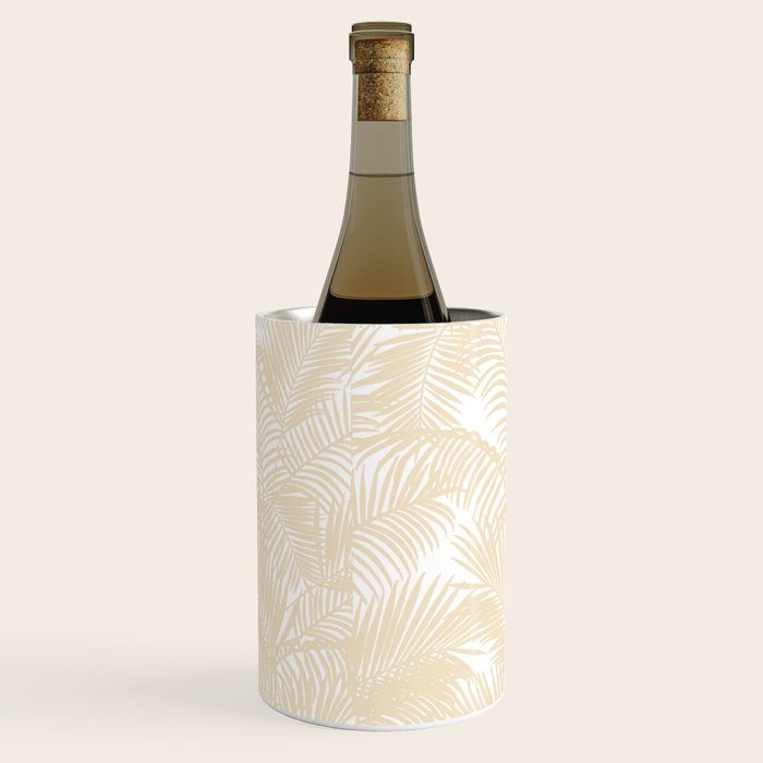 Modern tropical elegant ivory palm tree pattern Wine Chiller Gallery Image 2