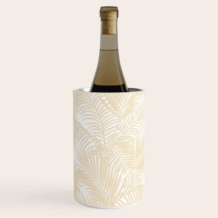 Modern tropical elegant ivory palm tree pattern Wine Chiller Gallery Image 1