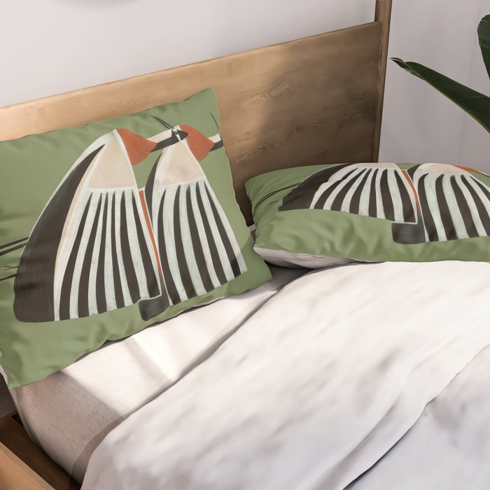 Striped Bird Pair Pillow Sham Gallery Image 2