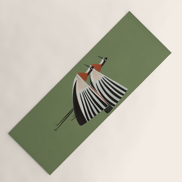 Striped Bird Pair Yoga Mat Gallery Image 1
