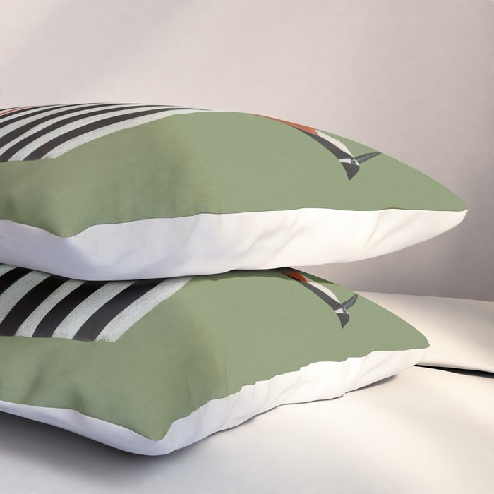 Striped Bird Pair Pillow Sham Gallery Image 3