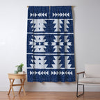 Southwestern Pattern 128 Indigo Blue Window Curtain Gallery Image 5
