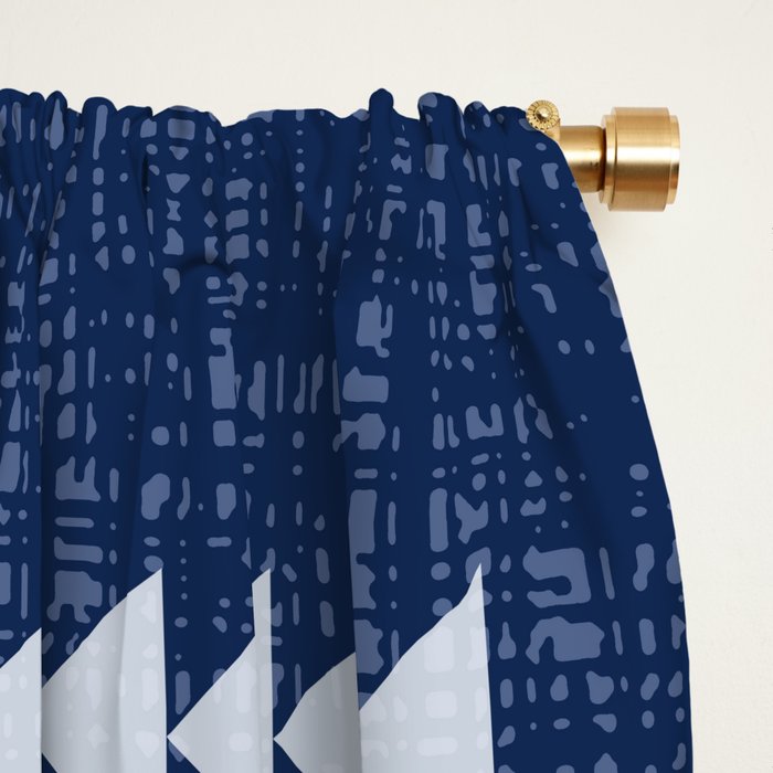 Southwestern Pattern 128 Indigo Blue Window Curtain Gallery Image 2