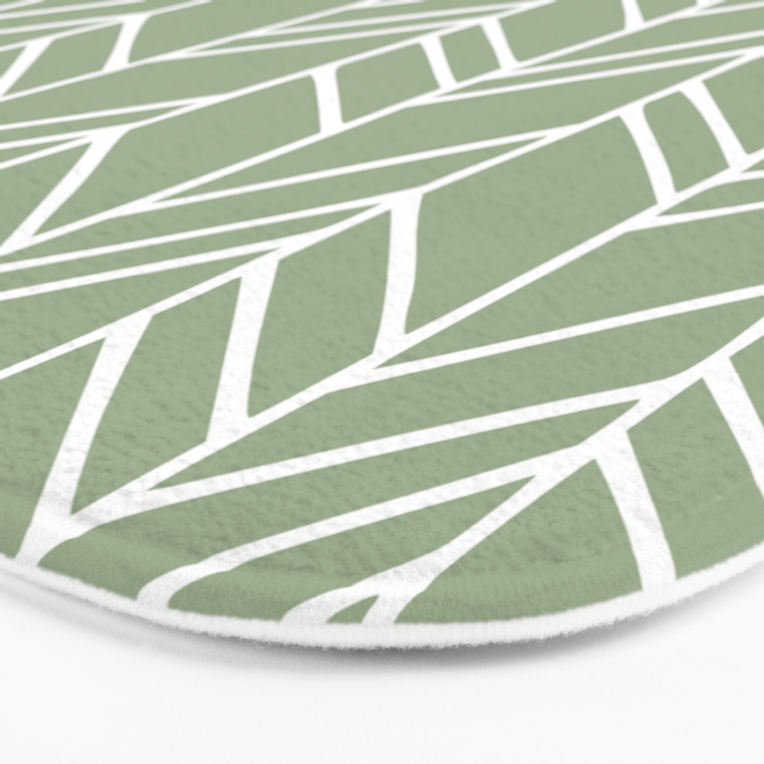Rustic Herringbone in Sage Green Bath Mat Gallery Image 3