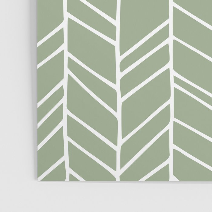 Rustic Herringbone in Sage Green Poster Gallery Image 3