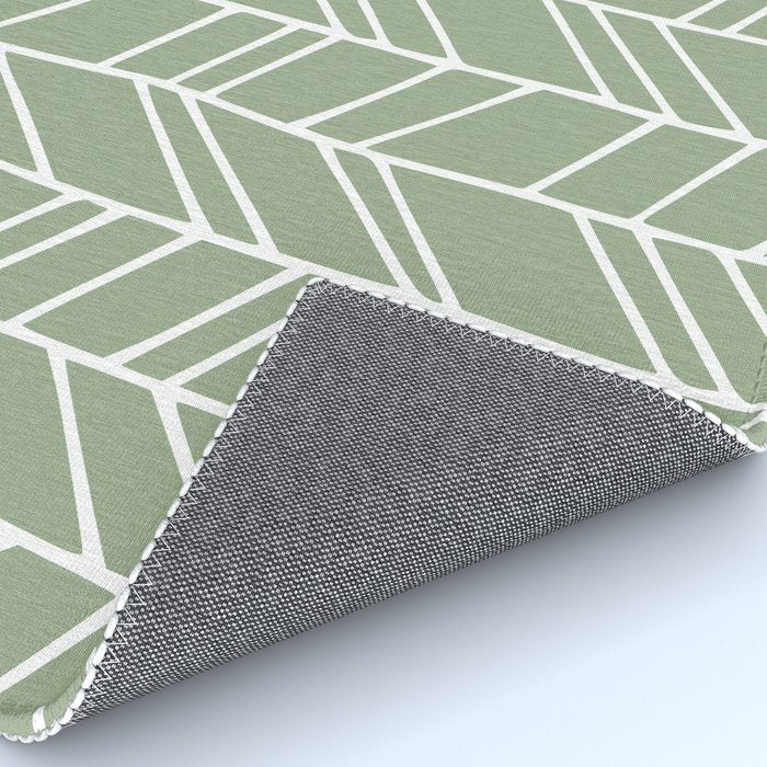 Rustic Herringbone in Sage Green Rug Gallery Image 4
