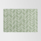 Rustic Herringbone in Sage Green Rug Gallery Image 2