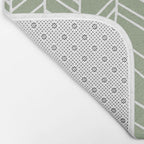 Rustic Herringbone in Sage Green Bath Mat Gallery Image 2