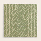 Rustic Herringbone in Sage Green Wood Wall Art Gallery Image 1